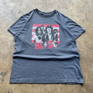 Men's X-Large Aces & Eights AC DC Graphic Ringer T-Shirt